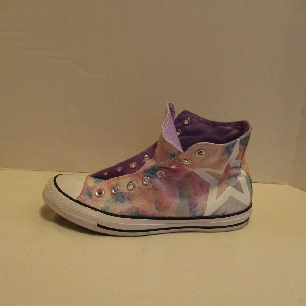 Converse Shoes Chuck Taylor Men Size 8 White Blue Pink Tie Dye Sneaker Shoes